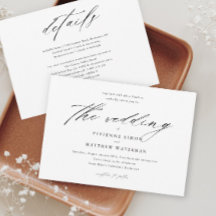 Casamento preto e branco simples moderno