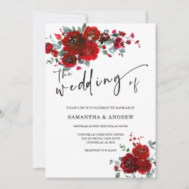 Convite Casamento Preto e Vermelho