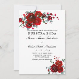 Convite Casamento Preto e Vermelho