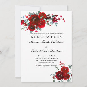 Convite Casamento Preto e Vermelho