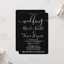 Casamento Preto Estrelas Roxas Personalizadas