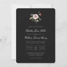 Convite Casamento Preto Floral