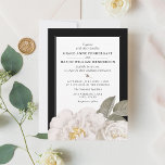 Convite Casamento Preto Floral Botânico Rosa Branca Vintag<br><div class="desc">Um belo convite de casamento com rosas brancas macios e peônias com sotaques amarelos claros contra um fundo preto. Adicione facilmente seus nomes e detalhes de casamento para estabelecer o clima para o melhor dia de todos. Elegante e clássico, mas romântico e eterno - perfeito para um casamento de primavera,...</div>
