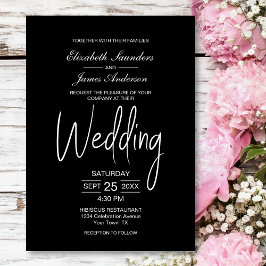 Convite Casamento Preto Minimalista Elegante