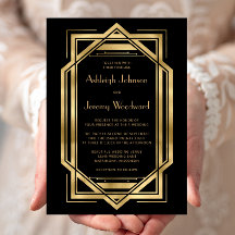 Casamento Preto Ouro Vintage Anos 20 Deco Quadro