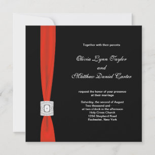 Convite Casamento Preto Vermelho Arco Vermelho Preto