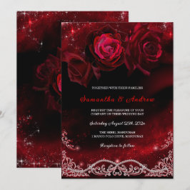 Convite Casamento Preto Vermelho e Branco