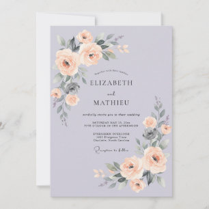 Convite Casamento Primavera com Lavanda Polida