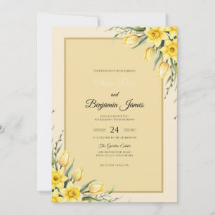 Convite Casamento Primavera Eucalipto Narciso Limão