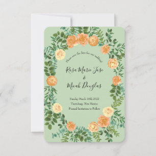 Convite Casamento Primavera Pastel Verde Pêssego