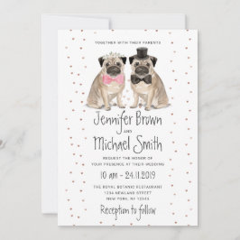 Convite Casamento Pug Cachorro