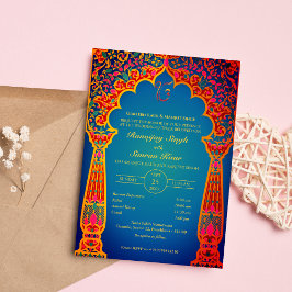 Convite Casamento Punjabi Sikh Anand Karaj Ouro