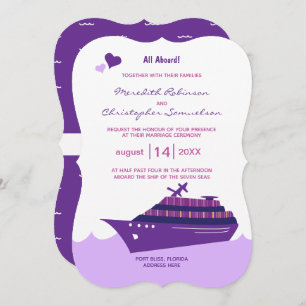 Convite Casamento Purple Cruise Ship
