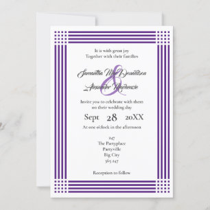 Convite Casamento púrpura e branco