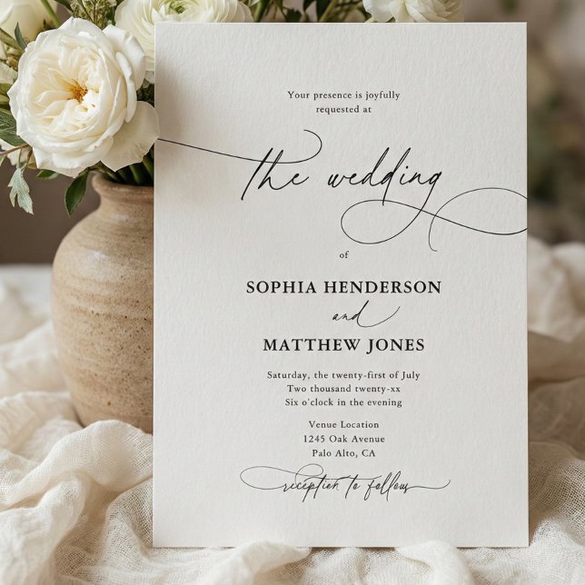 Convite Casamento QR Code Branco Marfim Caprichoso e Elega (Criador carregado)