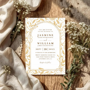 Convite Casamento QR Code Elegante com Flores ao Redor Dou