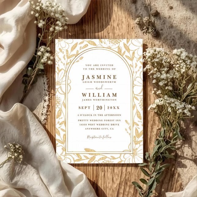 Convite Casamento QR Code Elegante com Flores ao Redor Dou (Criador carregado)
