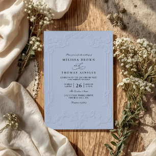 Convite Casamento QR Code em relevo ornamentado elegante v