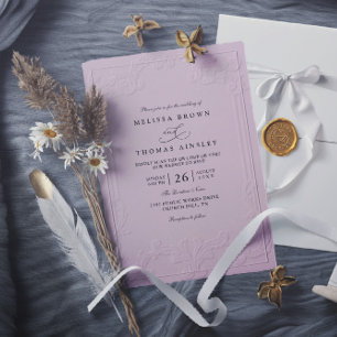 Convite Casamento QR Code em relevo ornamentado elegante v