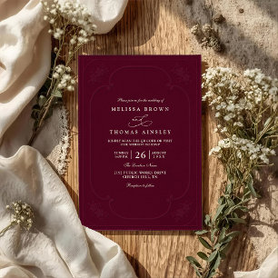 Convite Casamento QR Code Embutido Ornamentado Elegante Vi