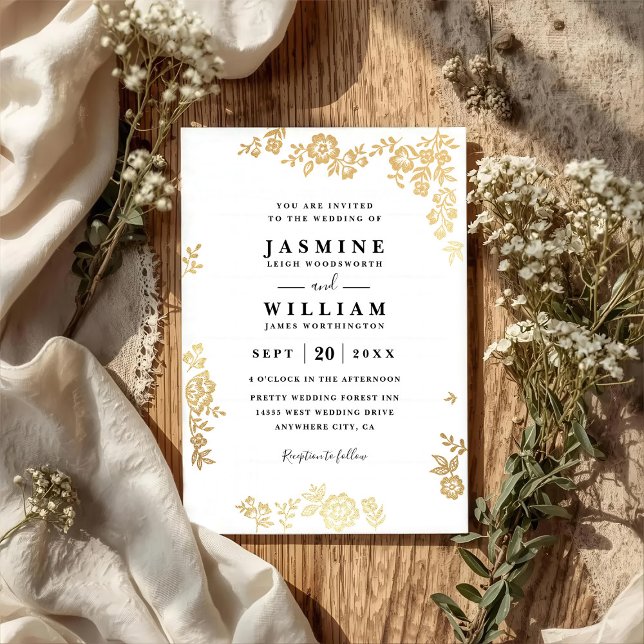 Convite Casamento QR Code Floral de Renda Rústico Elegante (Criador carregado)