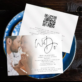 Convite Casamento QR Code Foto Nós Fazemos Roteiro Minimal