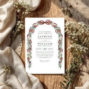 Convite Casamento QR Code Moderno Elegante com Vegetação R