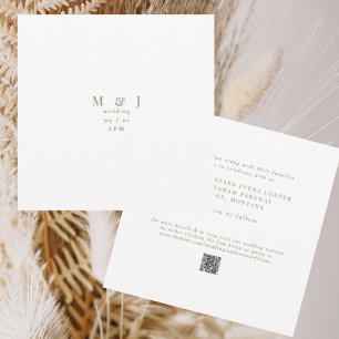 Convite Casamento Quadrado Branco Moderno Elegante e Simpl