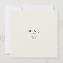 Casamento Quadrado de Beige Moderno e Simples