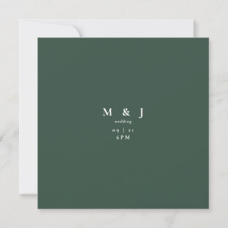 Convite Casamento Quadrado Floresta Verde Moderno Simples
