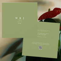 Casamento Quadrado Verde Musgo Moderno Simples e E