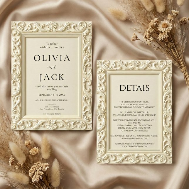 Convite Casamento Quadro Elegância Barroca Casamento (Criador carregado)