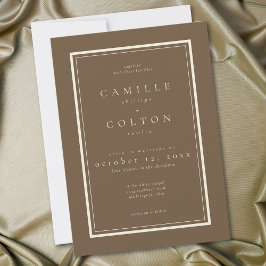 Convite Casamento Quadro Minimalista Marrom Cacau