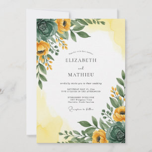 Convite Casamento Radiante de Primavera com Esmeralda Amar
