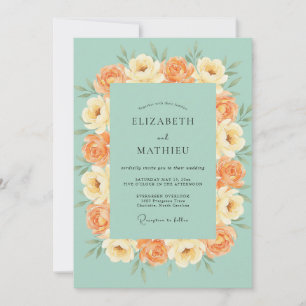 Convite Casamento Ranunculus Cinza Eucalipto Rosa Pêssego