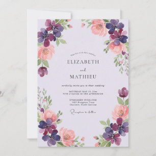 Convite Casamento Ranunculus Eucalipto Ameixa Damasco