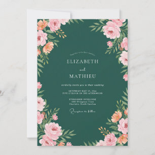Convite Casamento Ranunculus Eucalipto Damasco Floresta