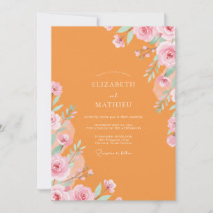 Convite Casamento Ranunculus Eucalipto Damasco Pêssego