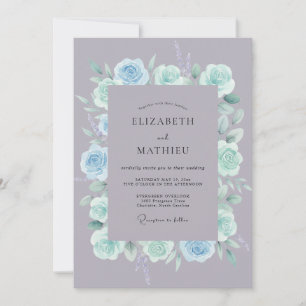 Convite Casamento Ranunculus Eucalipto Menta Ardósia