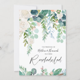 Convite Casamento Reagendado Data Verde Floral