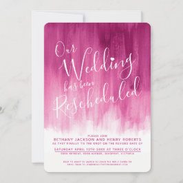 Convite Casamento reagendado de arte rosa vermelha