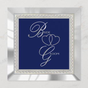 Convite Casamento Real Azul e Prata