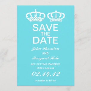 Convite Casamento Real Azul Salve a Data