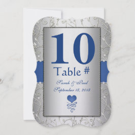 Convite Casamento Real Blue Silver Swirl