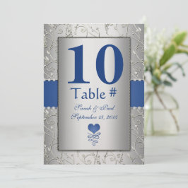 Convite Casamento Real Blue Silver Swirl