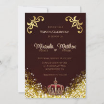 Casamento Real Burgundy Dourado Flourish
