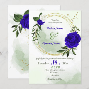 Convite casamento real com flores brancas douradas