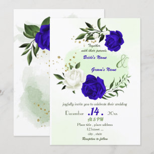 Convite casamento real com flores brancas verdes
