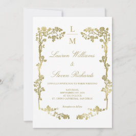 Convite Casamento Real De Quadro Dourado E Branco Personal