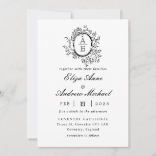 Convite Casamento Real do Monograma Branco
